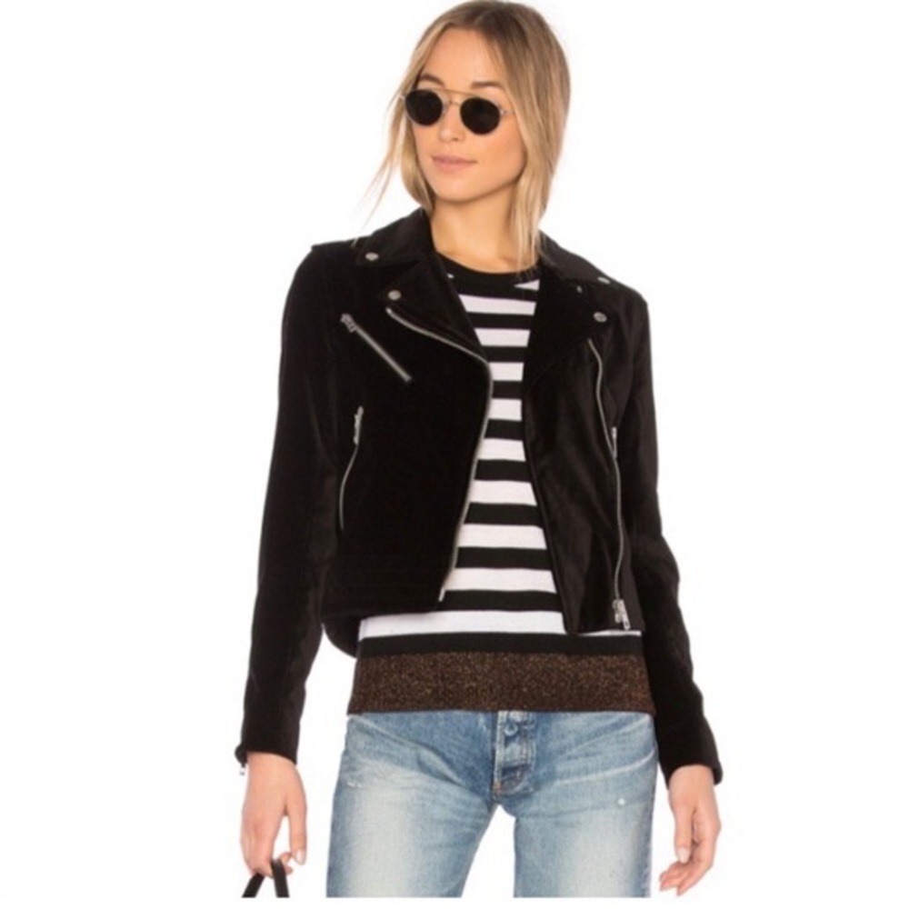 Rag & Bone Black Velvet Mercer Velvet Moto Jacket - Picture 5 of 6